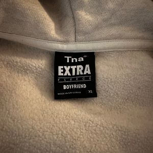 TNA extra fleece boyfriend zip hoodie - Heather light oatmeal - never worn